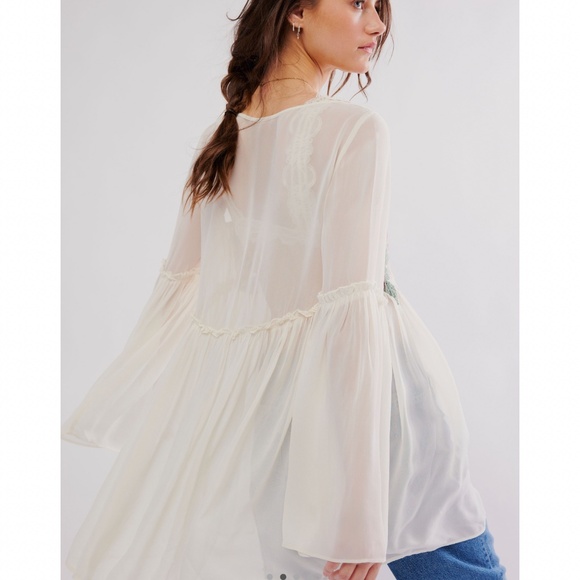 Free People Madeline Tunic in Cream Combo Sz M NWT $168R - Picture 2 of 13